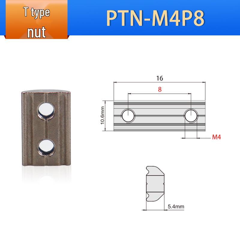 Leidun Euro Standard Aluminum Profile T-Nut Slider PTN-M4-M6, High Wear Resistance.