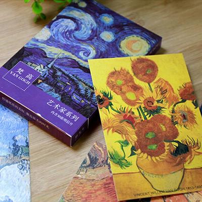 DIY Gift Decorations Office & School Supplies Retro Bookmark Van Gogh Oil Painting Postcards