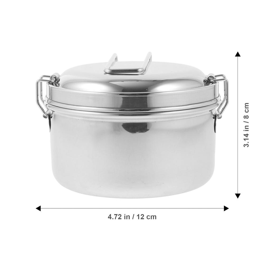 1 Set Stainless Steel Bento Box Double Layer Leak Proof Food Container Portable Lunch Case For Office Large Capacity Microwave