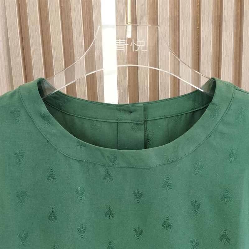 Heavy Weight Silk All-Matching Short Sleeve Mulberry Silk T-shirt Batwing Shirt Women's Summer round Neck Loose Simple and Thin