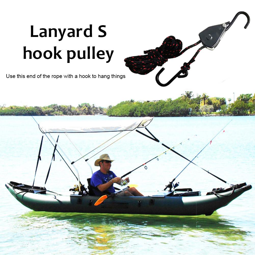 

Adjustable Hanging Lanyard Tent Lamp Lifting Pulley Hook (1/8 inch Plastic)