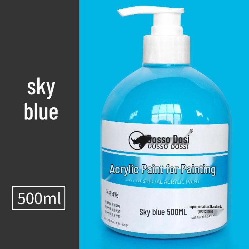 500ml Acrylic Paint Bottle for Wall, Hand, Shoes, Clothes, Car, Graffiti, & DIY Projects with Duckbill Rod 500ml Acrylic Paint небесно-голубой
