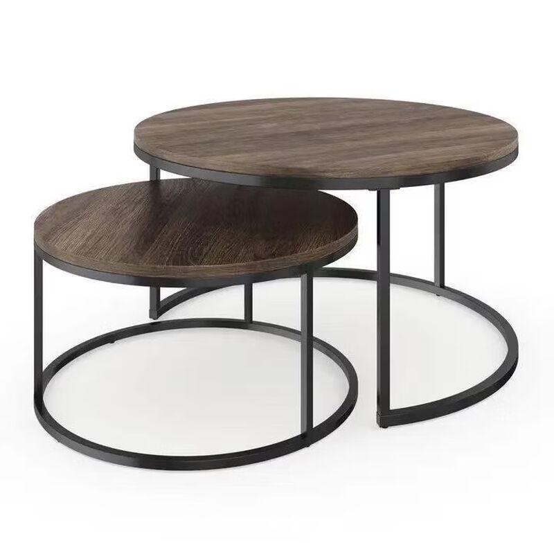ZISIZ Simple Retro Round Coffee Table