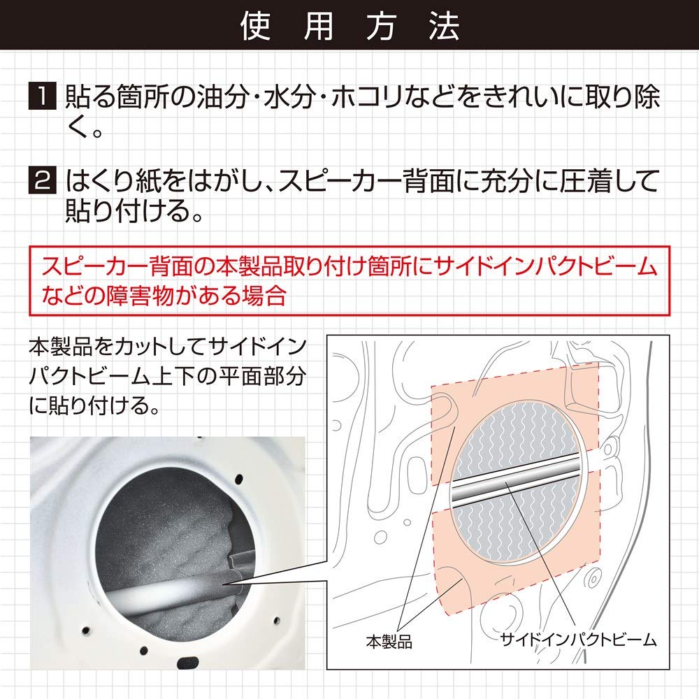 Amon Music Project Speaker Rear Vibration Damping and Sound Absorbing 195 x 195 25 mm 2 Sheets Car Audio 4956 Material, Approx. mm, Approx. Thickness,