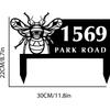 Metal Garden Sign Personalized Yard Decor Outdoor Art Stake Customizable Bee Design