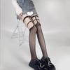 Ladies' Black Rivet Fishing Net Knee High Socks Hollow Socks Long Black Silk Suspender Sexy Silk Mesh Stockings