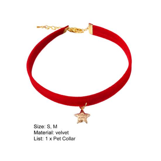 Zgardă pentru animale de companie Ajustabilă Rezistentă la uzură Catifea Pandantiv Mini Stea Animal de Companie Pisică Câine Zgardă Ornament Consumabile pentru animale de companie