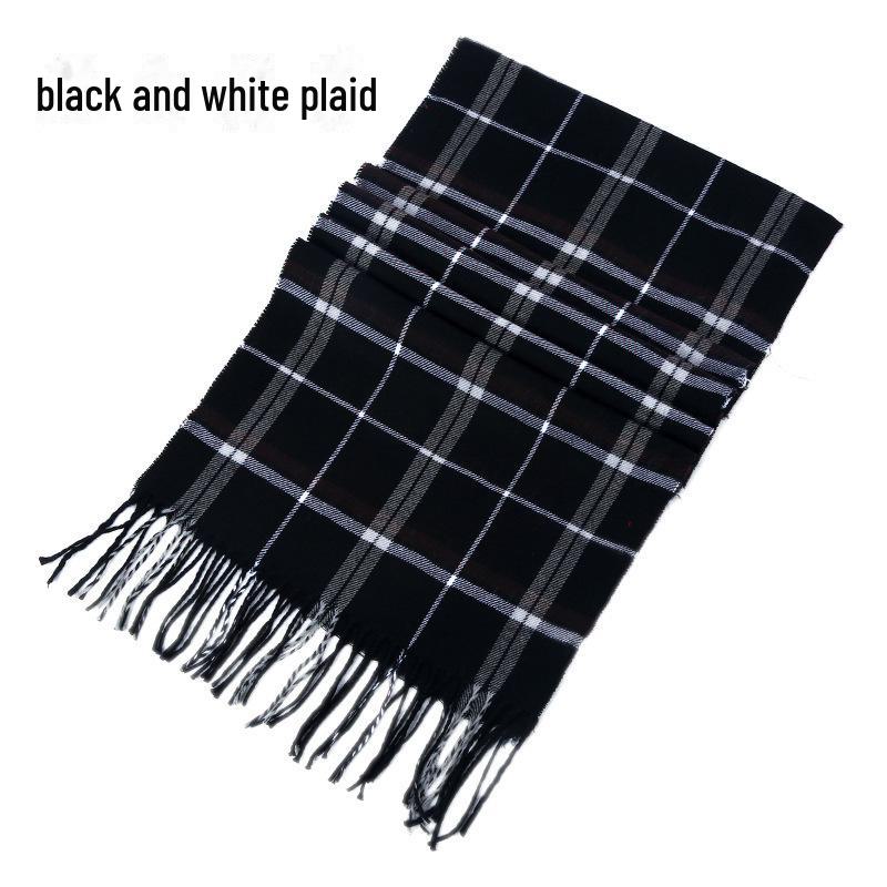 Winter Men's and Women's Thick Plaid Imitation Cashmere Scarf