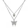 Minimalist Korean Style Clover Pendant Necklace Women Zinc Alloy Dainty Chain Jewelry Gift