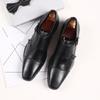 Men's Business Shoes Stylish Square Toe Leather Casual Shoes High Quality Men's Party Shoes 2025 British Style Formal Work Shoe