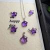 Hot Sale 925 Silver High Quality Healing Gemstone Crystal Crafts Natural Stone Amethyst Star Pendant for Jewelry Gifts