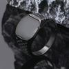 Cuervo, Anillo de Acero de Titanio, Anillo Dominante para Hombre de Negocios, Anillo Geométrico Sólido Simple