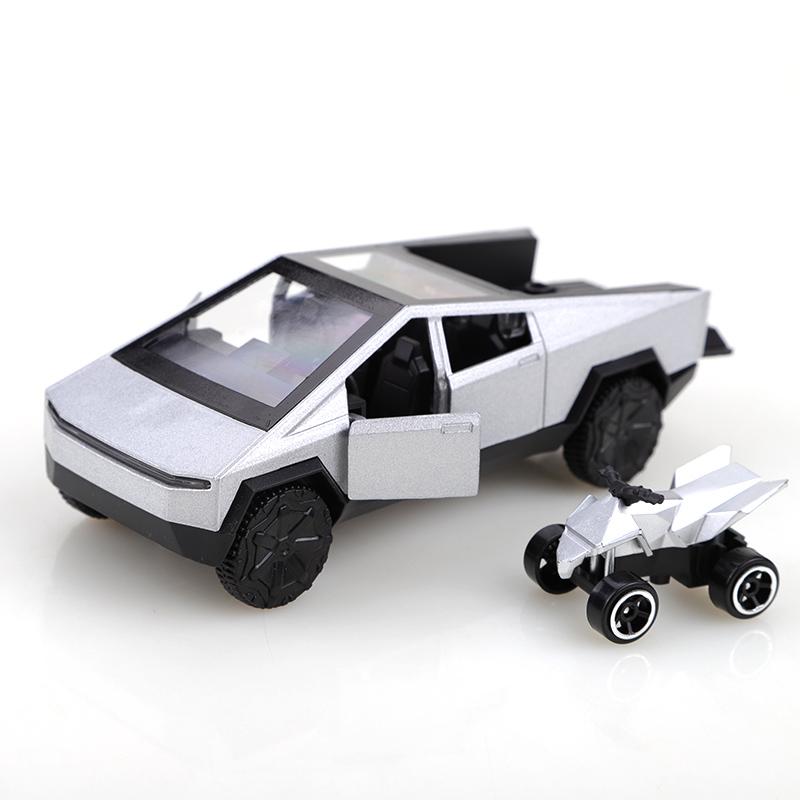(Bagged) 1:36 Alloy Cybertruck Pickup Pull-Back Car Collection For Boys And Children, One Large And One Small Exquisite Toy Car.