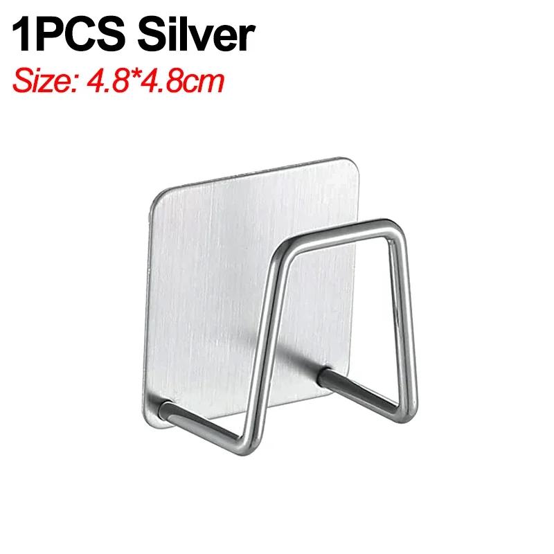 

Держатель для губки из нержавеющей стали для мойки, самоклеящиеся кухонные губки, полки для хранения, настенные крючки, держатели для тряпок для посуды