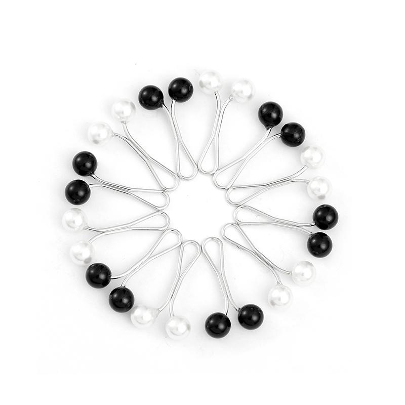 12Pcs/Lot Anti Slip Brooch Headscarf Shawl Scarf Lady Muslim Fixed Pins Scarf Hijab Clips Pearl Stylish Brooch for Women Jewelry