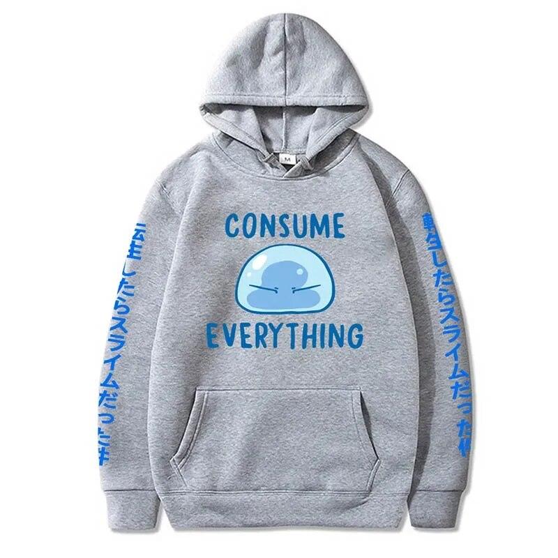 Esa vez que me reencarné como un slime Sudadera con capucha con estampado de anime Ropa de calle Sudadera unisex de moda para mujer Sudaderas de gran tamaño Sudadera con capucha
