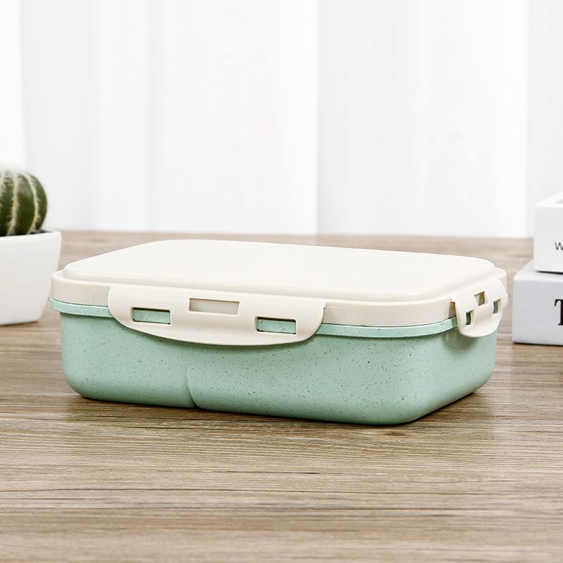 

1000 мл микроволновая ланч-бокс для детей школьный экологически чистый пшеничный соломенный контейнер для бенто кухонный пластиковый контейнер для еды ланч-бокс 1000ML зелёный