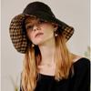 Daks Women S Black Check contraSt Linen Floppy Hat Dche6e122bk
