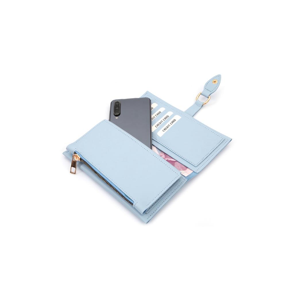 Rote Damenbrieftasche mit weicher Hautschnalle und Zubehör mit mehreren Fächern