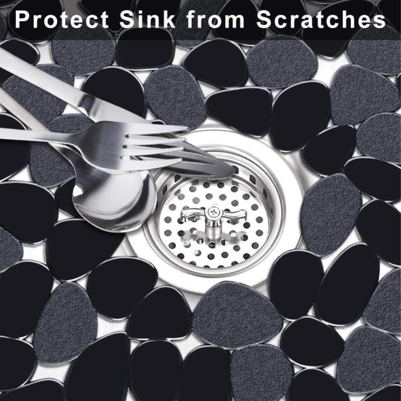 2pcs Sink Protector Mat Prevent Slip Easy Cleansing PVC Sink Mat For Kitchen Beauty Salon
