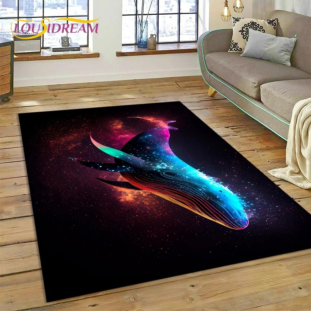 3D Podmořský svět Mořské dno Kreslený koberec s delfínem Koberec pro obývací pokoj Ložnice Domácí dekorace, Protiskluzová dekorace na pohovku Dárek Dítě