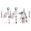 Bead Chain Adorned Bear Keyring Plush Animal Keychain Pendant Handmade Phone Charm Unique Gift for Children and Teens