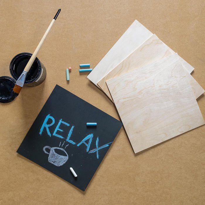 Planche de contreplaqué - CREATIVE DECO - Carré - 300 x 300 x 3 mm - Lot de 20 - Bouleau B/B