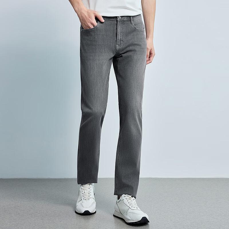 LILANZ Men's Grey-Blue Slim Fit Tapered Stretch Jeans