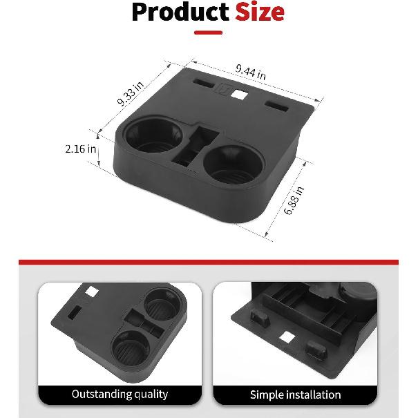 JWWY Floor Cup Holder for Car Compatible with 2021–2026 Ford F150 F250 F350 F450, Front Seat Floor Cup Holder Storage Box Holder Tray for Front