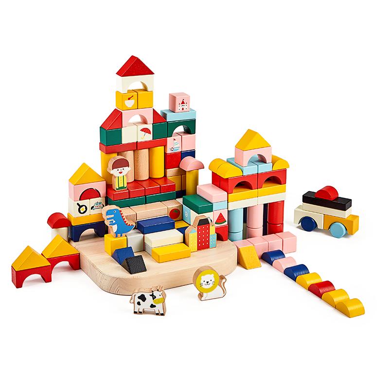 imikids Wooden Large Particle Building Blocks for Toddlers 36 pieces