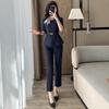 Women's Summer Seven-Sleeve Waist-Cinching Professional Suit for Jewelry Stores, Salons, and Hotel Receptionists