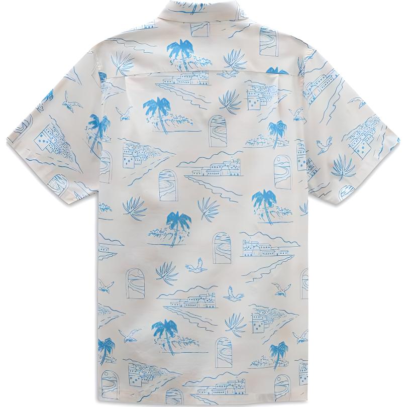 Vans Davista Scénický potisk Polokošile s krátkým rukávem Pánské košile Bílá VN000G7GFS8