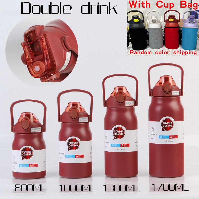1.3L/1.7L Large Capacity Thermo Bottle Stainless Steel Thermal Thermo Water Portable Vacuum Mug Thermos Insulated Cup Tumbler