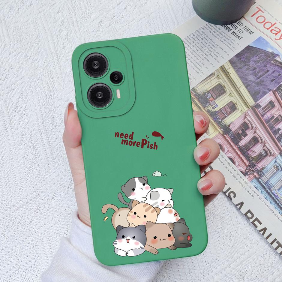 Case For Redmi Note 12 Turbo Poco F5 5G Lovely Dinosaur Silicone Pattern Phone Cover For Note12 Turbo PocoF5 Hot Grateful Funda