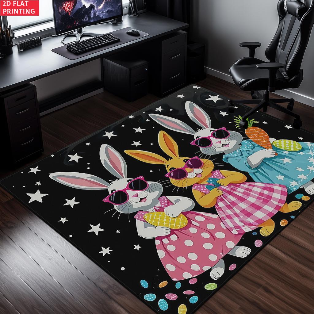 Easter Bunny Excavator Large Room Carpet Non Slip Cartoon Kids Bedroom Living Room Floor Mat Home Decor Children's Play Carpet