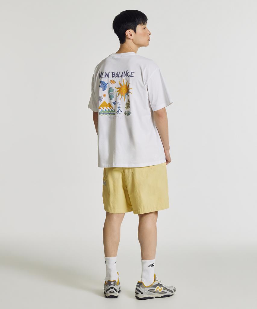 Nyuballanseu Nbneg31643 / Uni Sunny & Rainy Illustration Short Sleeve T-Shirt (White)