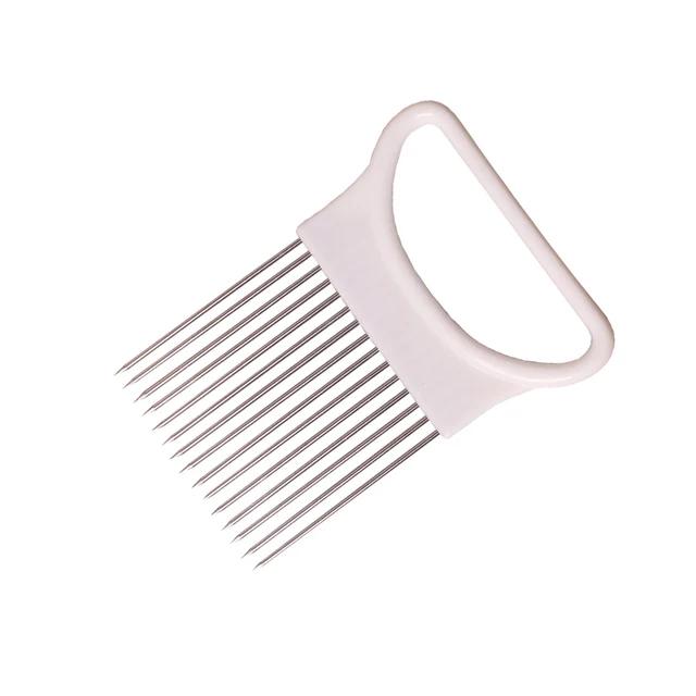 1Pcs Stainless Steel Onion Needle Fork Vegetable Fruit Slicer Tomato Cutter Cutting Holder Kitchen Accessorie Tool