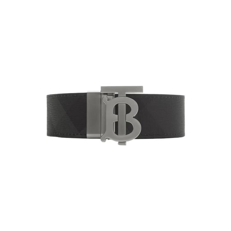 Burberry Men's Reversible Check TB Buckle Belt