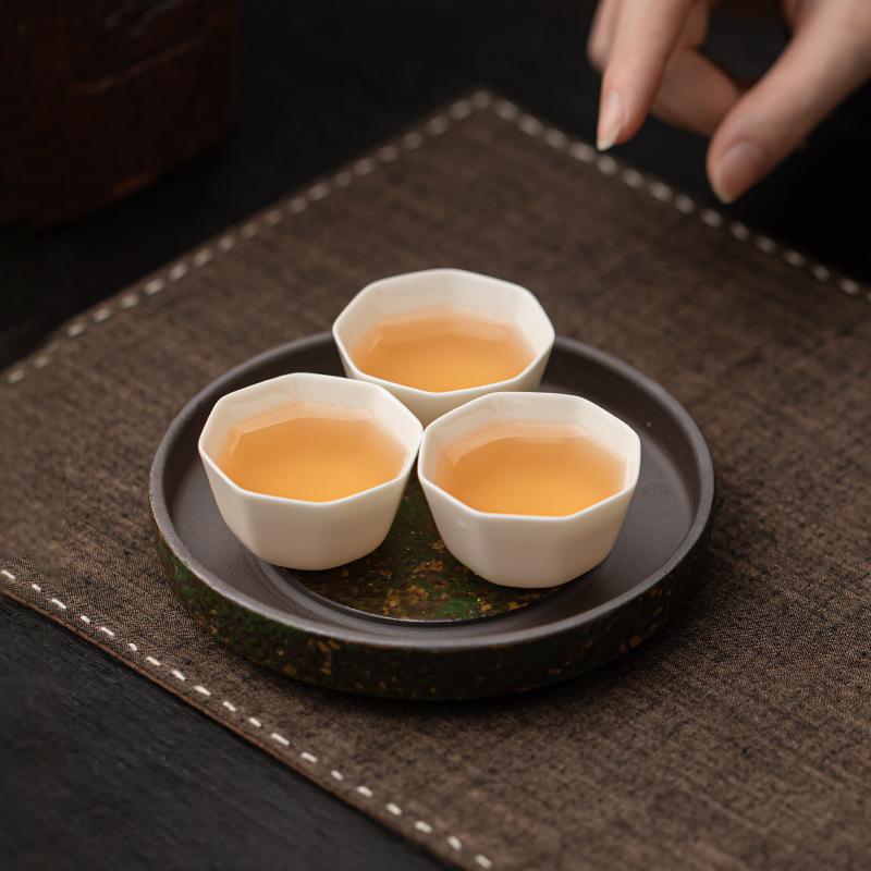 Kiln Change Coarse Pottery Pot Stand Retro Round Dry Brewing Tray Kung Fu Tea Set Chinese Style Cup Teapot Coaster Water Base