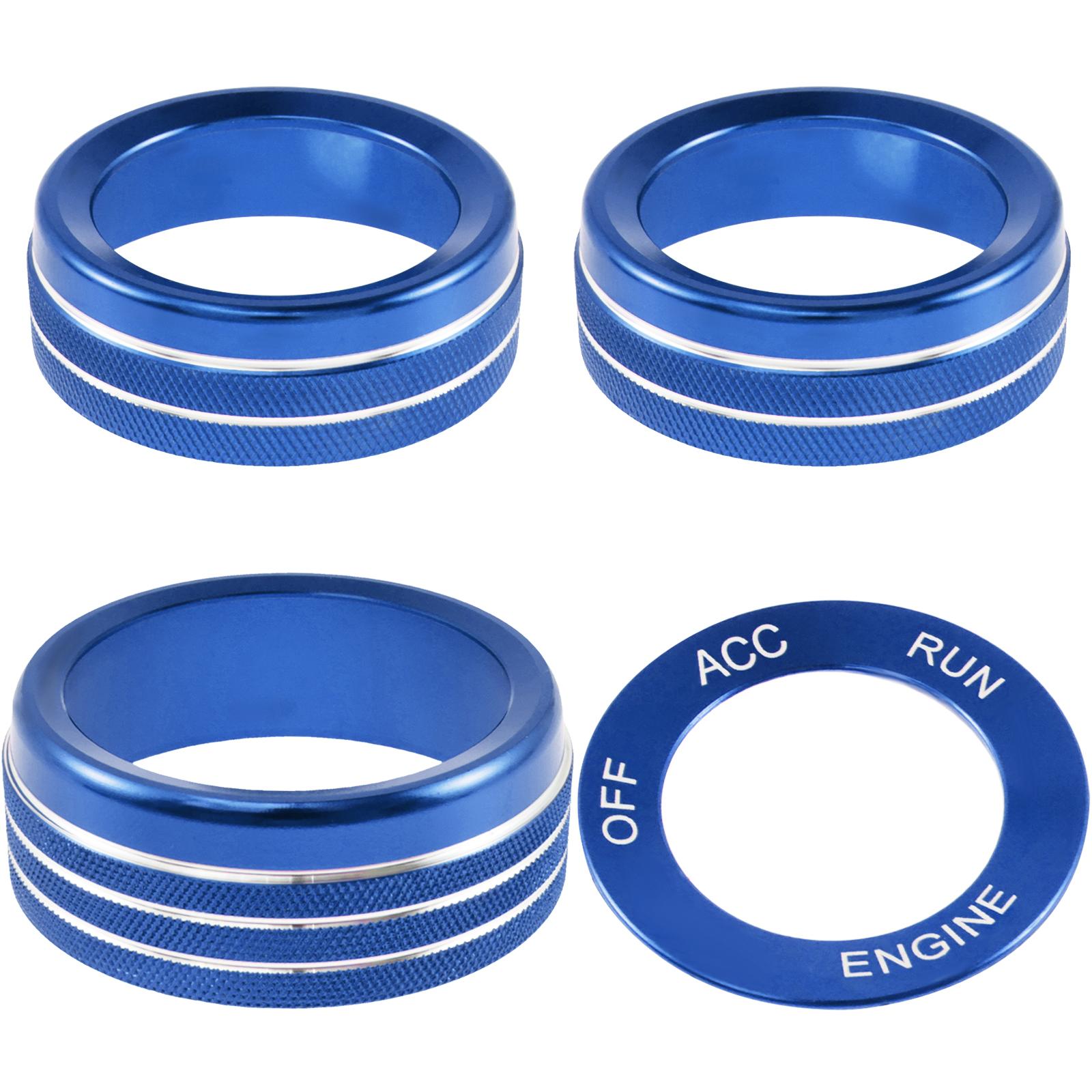 

4 шт. Крышка кнопки переключателя кондиционера, алюминиевый сплав, крышки ручек климат-контроля с ручкой запуска, кольцо регулировки громкости радио