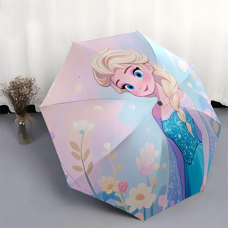 Elsa, Frozen Automatic Opening and Closing Umbrella, Compact Travel Umbrella, Lightweight and Portable, Suitable for Beach Commuting Busines