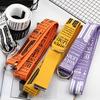 Ladies Belt Punk Street Letter Print Double D Ring Canvas Long Belt EMA