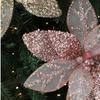 New 31CM Artificial Poinsettia Flower Glitter Sparkling Christmas Glitter Flower Sequins Simulation Flowers Home Decoration