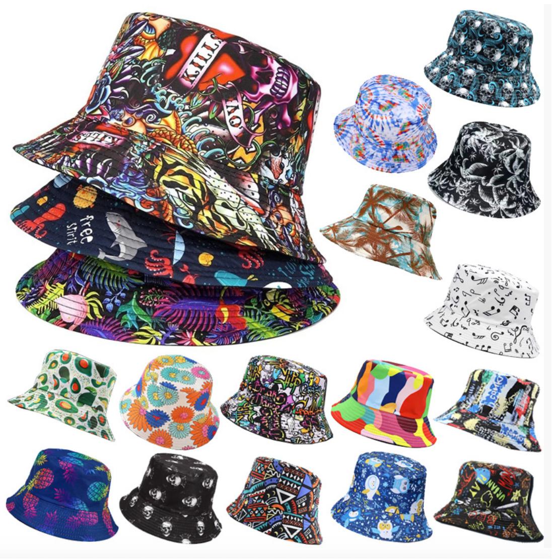 Kimtex Custom logo Full Pattern Figure logo Fisherman Cap Fashion Bucket Hat One size fit all коричневый