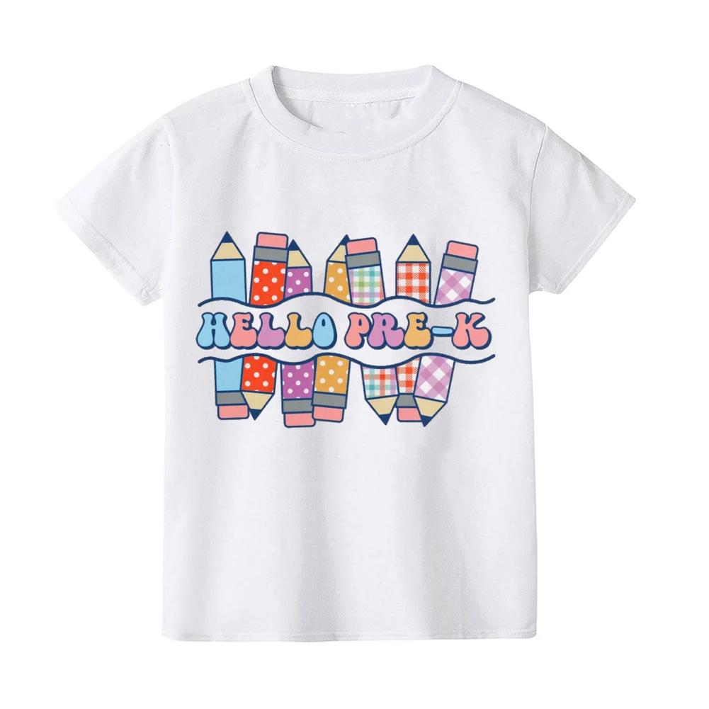 Hello Pre K Kids Shirt Boys Girls Cute Clothes First Day of School Tshirt Back To School Gift Preschool Shirt Toddler Shirt