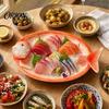 Non-mixing Sauce Dish Fish Shaped Ceramic Dumpling Plate, Sushi Serving Tray with Red Gradient Platter Dip Grooves, Multifunctional Appetizer