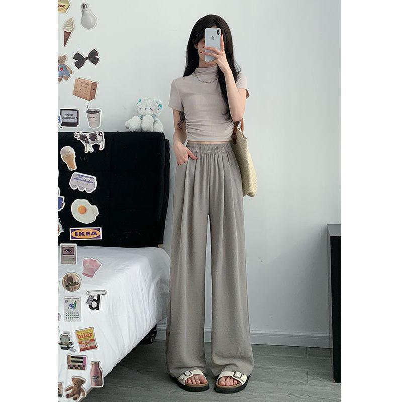 Korean-style Design-sensory, Fu Yamamoto Pants for Women, New Summer Casual Loose Lazy Ice Silk Wide-leg Trousers