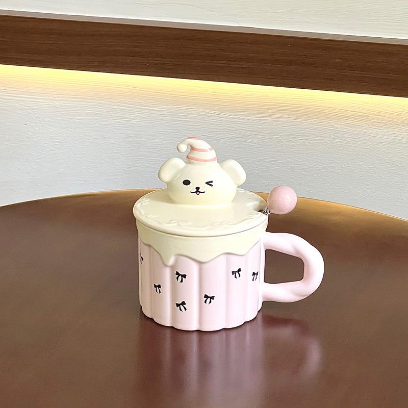 

Подарок на день рождения для лучшей подруги, практичный сувенирный подарок, кружка из керамики с мультяшным медведем в подарочной коробке 401-500ml