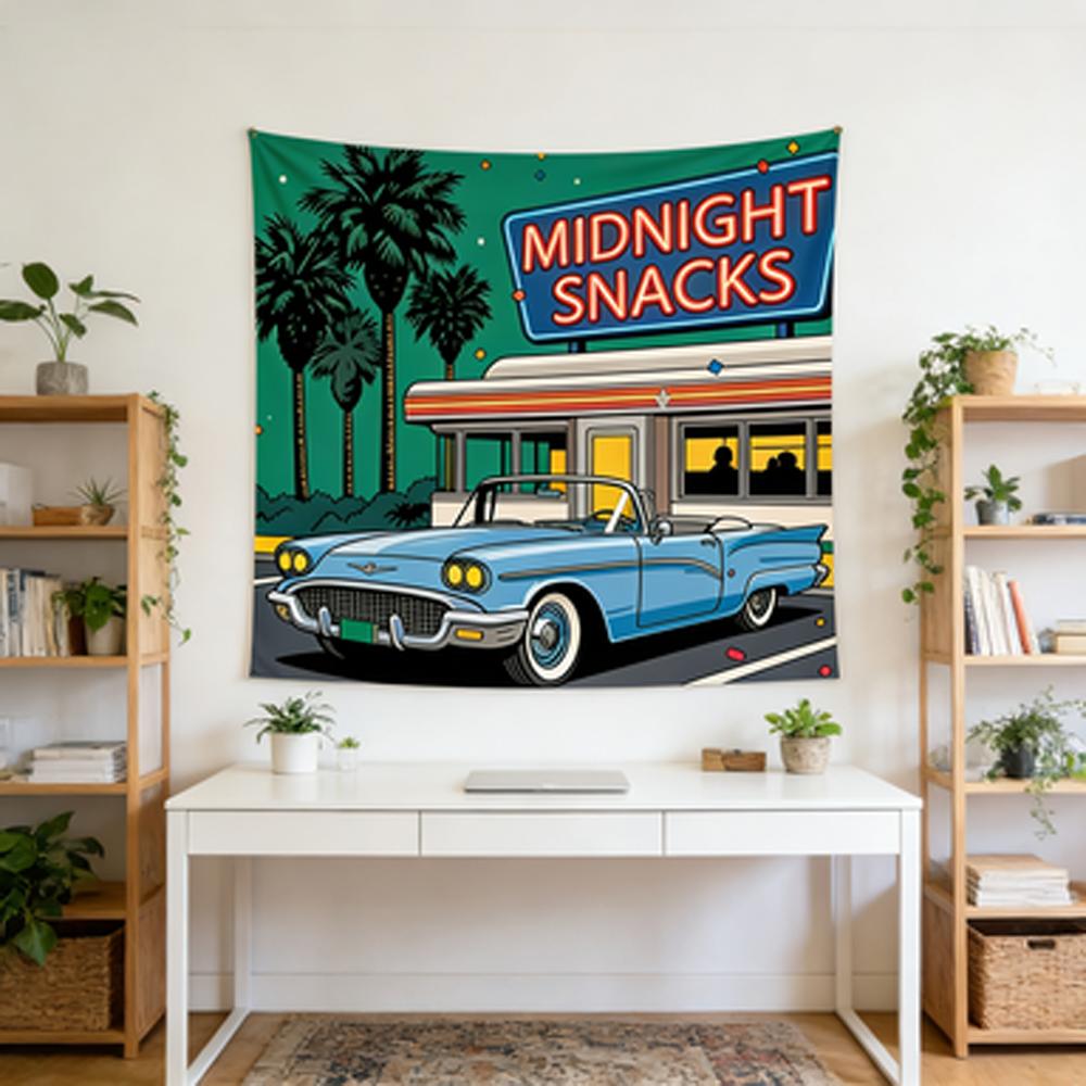 

Midnight City Pop Trend Art Tapestry Wall Hanging Decor for Living Room Modern Abstract Geometric Bohemian Bedroom Decor 74x94cm(29x37in)