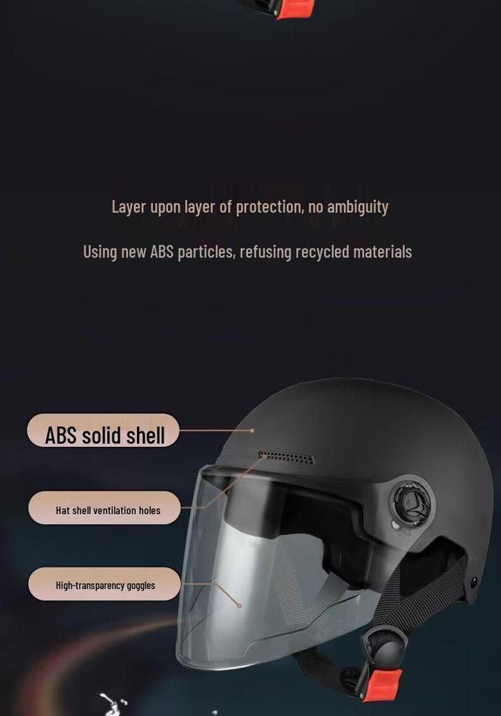 3C Certified Summer Motorcycle Half-Helmet for Men & Women, with Sun Protection, Universal All-Season Riding Hat